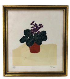 Signed African Violet Engraving, Artist's Proof - #A3