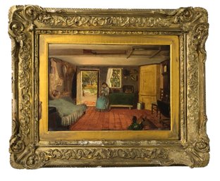 1851 English Impressionist Oil On Board Painting Signed Charles Ashmore - #SW-10