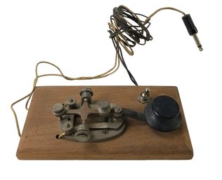 Vintage 1960s Morse Code Telegraph Station - Key Wired For Ham Radios - #S12-4