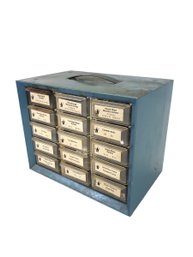 Vintage 15-Drawer Hardware Organizer With Contents - #S9-1
