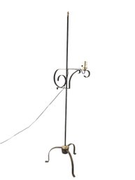 Wrought Iron Tripod Floor Lamp With Brass Accents, WORKS - #FF