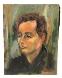 1966 Signed Male Portrait Oil On Canvas Painting - #A5