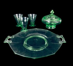 Collection Of Green Depression Glass - #S9-1