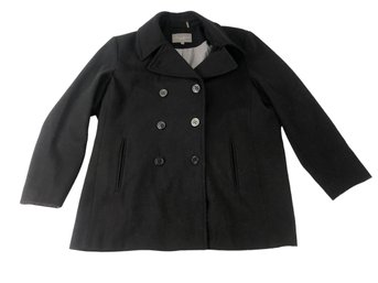 Marvin Richards Wool Blend Black Pea Coat, Women's Size 1X - #CR