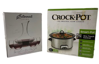 Crock Pot Smart Pot 6-Quart Programmable Slow Cooker & Eternal Living Wine Decanter Set - #S3-4