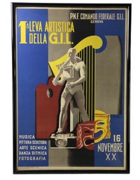 Framed WWI Italian Army Veterans Fundraising Poster, November 16, 1920 - #SW4
