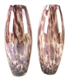 Hand Blown Italian Spatter Glass Vases (Set Of 2) - #S10-2