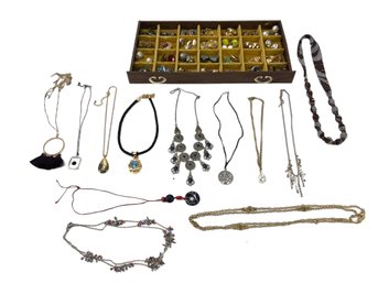 Large Collection Of Costume Jewelry Earrings & Necklaces - #S17-3