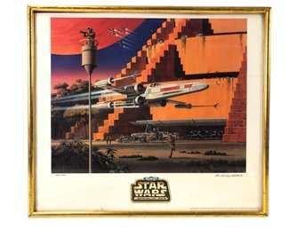 1996 Star Wars Yavin IV Rebel Base Limited Edition Print No. 592/1500, Signed R. McQuarrie - #RBW-F