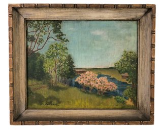 1946 Signed Impressionist Landscape Oil On Canvas Painting - #RBW-W