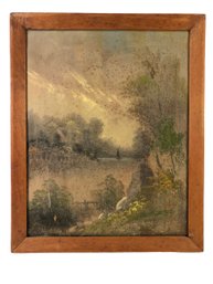 Antique Hudson River School Oil On Canvas Painting, Framed - #RBW-FL-R