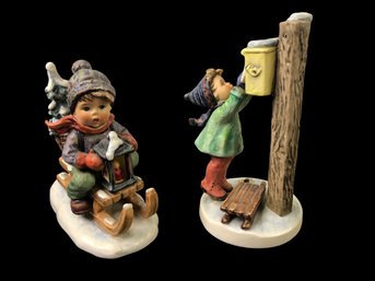 Goebel Hummel Figures: Letter To Santa #340 & Ride Into Christmas #396 (Made In Germany) - #FS-2