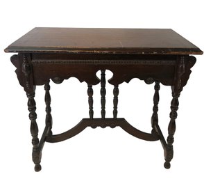 Antique Eastlake Style Solid Wood Side Table - #FF