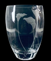 Mikasa Calla Lily Etched Crystal Vase - #S8-2