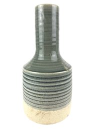 Ribbed Gray Ceramic Genie Vase - #S10-2