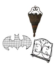 DC Comics Batman Wall Decor, Decorative Metal Planter & Cookbook Stand - #S17-3
