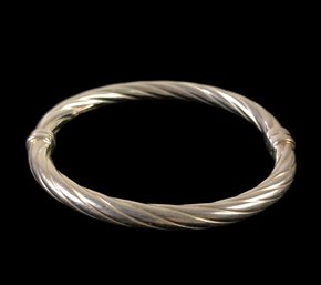 Sterling Silver Twisted Rope Bangle Bracelet, Made In Italy - #JC-B