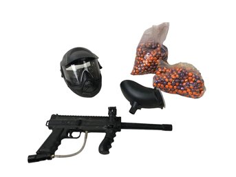 Tippman 98 Custom Paintball Gun, Mask With Goggles & Assorted Paintballs - #S15-4