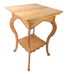 Vintage Quarter Sawn Oak Side Table - #FF