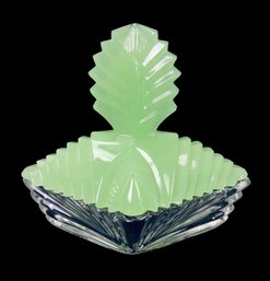 Vintage New Martinsville Jadeite Glass Vanity Powder Jar - #FS-6