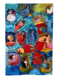 Modern Abstract Mixed Media On Canvas Painting - #S7-F