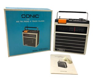 Conic AM FM Radio Eight Track Player, Model TPR-1003, Made In Hong Kong - #S4-2