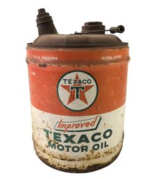 Vintage Texaco 5-Gallon Improved Motor Oil Can (Empty) - #S13-1