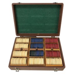 Vintage Lowe New York Poker Chip Set With Leather Case - #S3-3