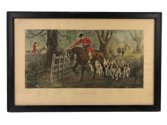 Framed N. Drummond Chromolithograph 'Going To Cover,' Published By Raphael Tuck & Sons - #2