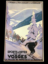 Roger Broders Art Deco Ski Travel Poster: Alsace & Lorraine Railways Winter Sports Vosges, France - #S11-4L