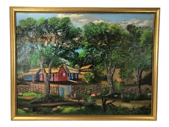 2002 Landscape Acrylic On Canvas Painting, Signed Luis Perez (Dominican, 20th Century) - #SW-6
