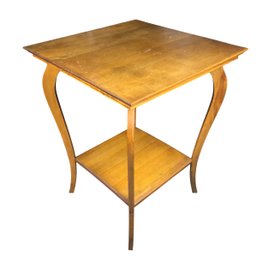Antique Curved Leg Wood Side Table - #FF
