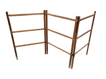 Antique Folding Wood Clothes Drying Rack - #FF