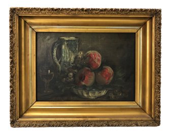 19th Century Still Life Oil On Canvas Painting, Signed - #SW-10