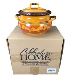 Celebrating Home Stoneware Tuscan Home Bean Pot, NEW - #S13-4