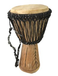 Hand Carved Wood African Djembe Drum - #S10-2