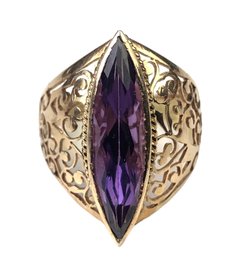 14K Rose Gold Amethyst Ring, Size 8-1/2 - #JC-B