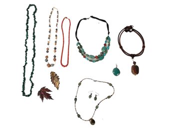 Collection Of Mixed Gemstone Necklaces & Costume Jewelry - #JC-R