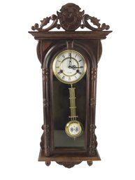 Carved Wood 31-Day Winding Chime Clock - #S1-1