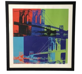 Framed Andy Warhol Brooklyn Bridge Pop Art Silkscreen Print - #SW-7