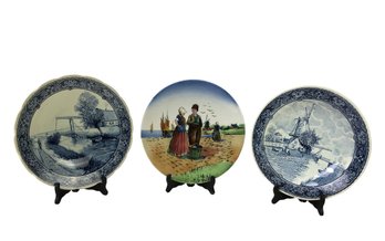 Wall Plates: Delfts By Boch For Royal Sphinx & Hand Painted, Germany - #S6-3