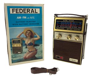 Federal Solid State AM FM Radio With Original Box (Made In Hong Kong) - #S6-2