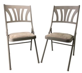 Samsonite Folding Buff Lace Chairs (Set Of 2) - #FF