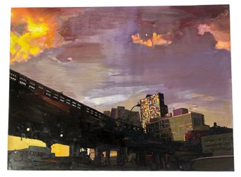 New York City High Line Oil On Print, Signed - #S27-1