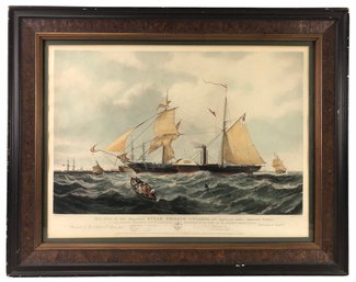 The View Of Her Majesty's Steam Frigate Cyclops, Hand Colored Engraving By H. Pappill (After Knell) - #SW-10