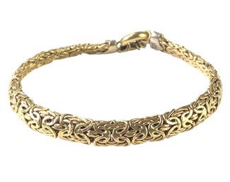 14K Yellow Gold & Diamond Byzantine Link Bracelet, Made In Turkey - #JC-B