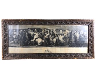 Framed 'Pilgrimage To Canterbury' Engraving, Published 1817 By W.H. Worthington - #BR-7