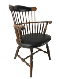 S. Bent & Bros. Windsor Comb Back Captain's Leather Armchair - #BR