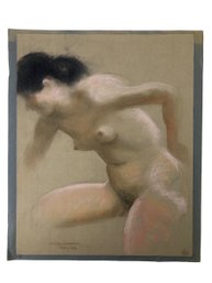 1986 Signed A. Neumark Seated Female Nude Study Pastel On Paper - #S11-6
