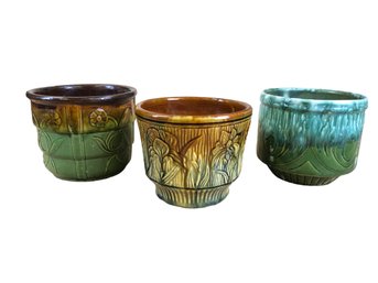 Vintage McCoy Ceramic Planter Pots (Set Of 3) - #S11-3